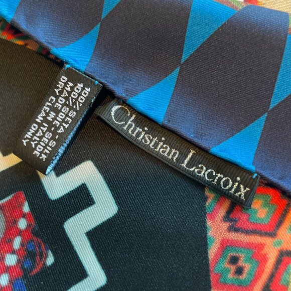 NWOT Christian Lacroix Silk Scarf - Picture 3 of 10